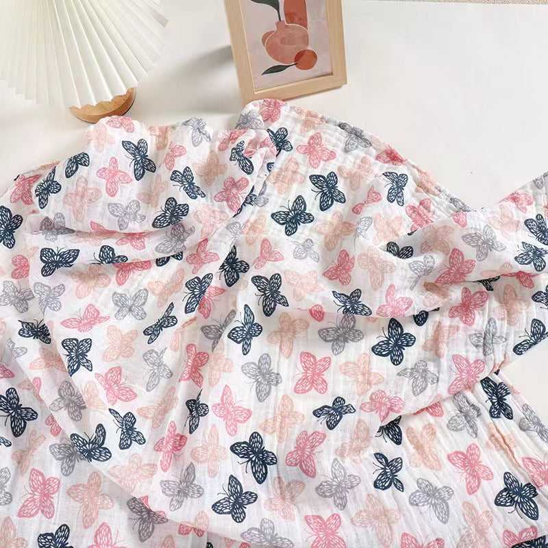 Pack of 3 Muslin Swaddle Blankets for Baby Girls, Receiving Blanket - Pink, Stars, Floral -100% Organic Cotton