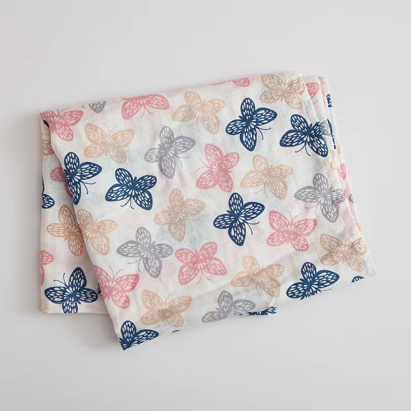 Pack of 3 Muslin Swaddle Blankets for Baby Girls, Receiving Blanket - Pink, Stars, Floral -100% Organic Cotton